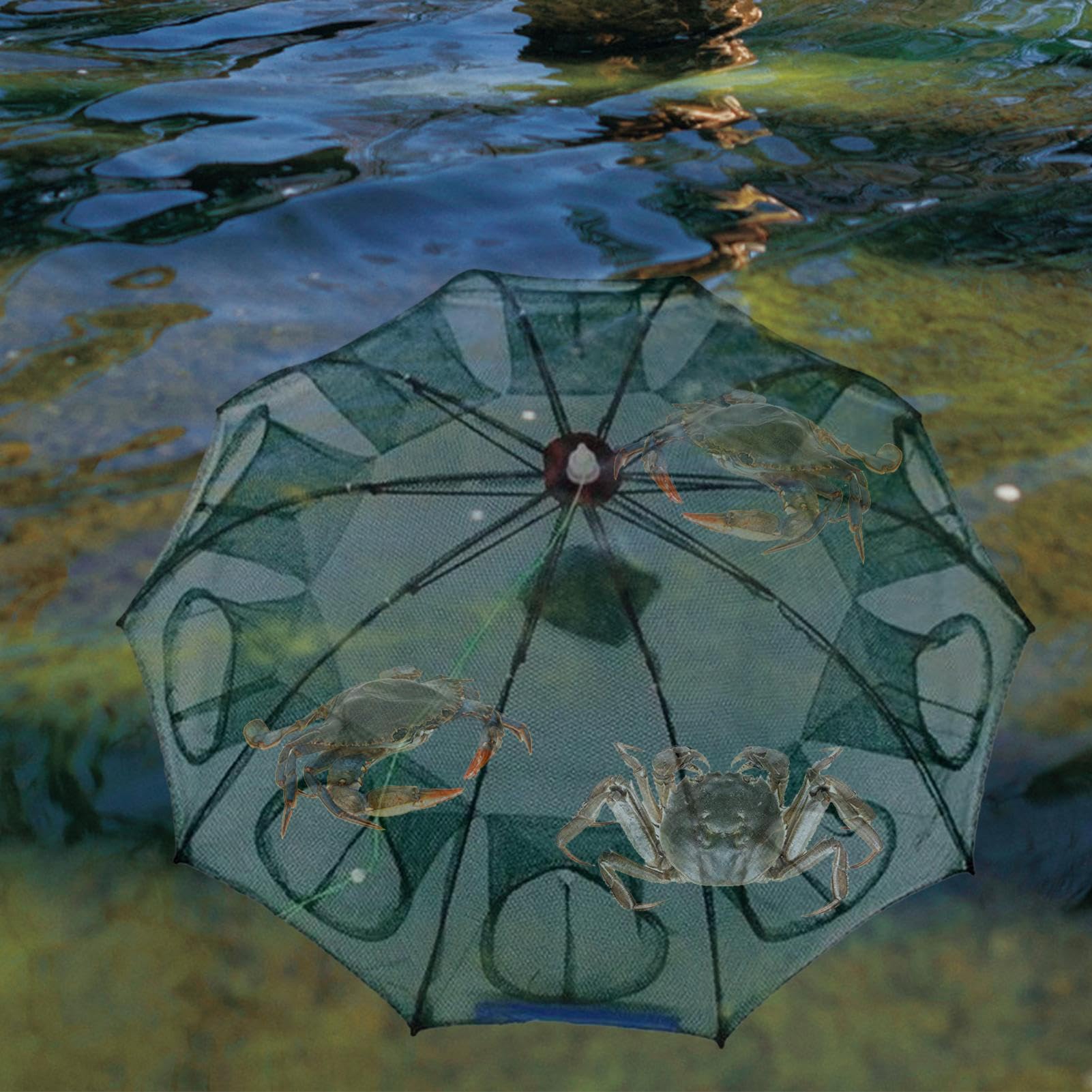 Składane siatki wędkarskie – siatka do zanurzania ryb, przenośna siatka do łowienia dorsza, węgorza, krabów, homarów, małych ryb, krewetek, trwałe akcesoria wędkarskie do jezior, rzek, stawów