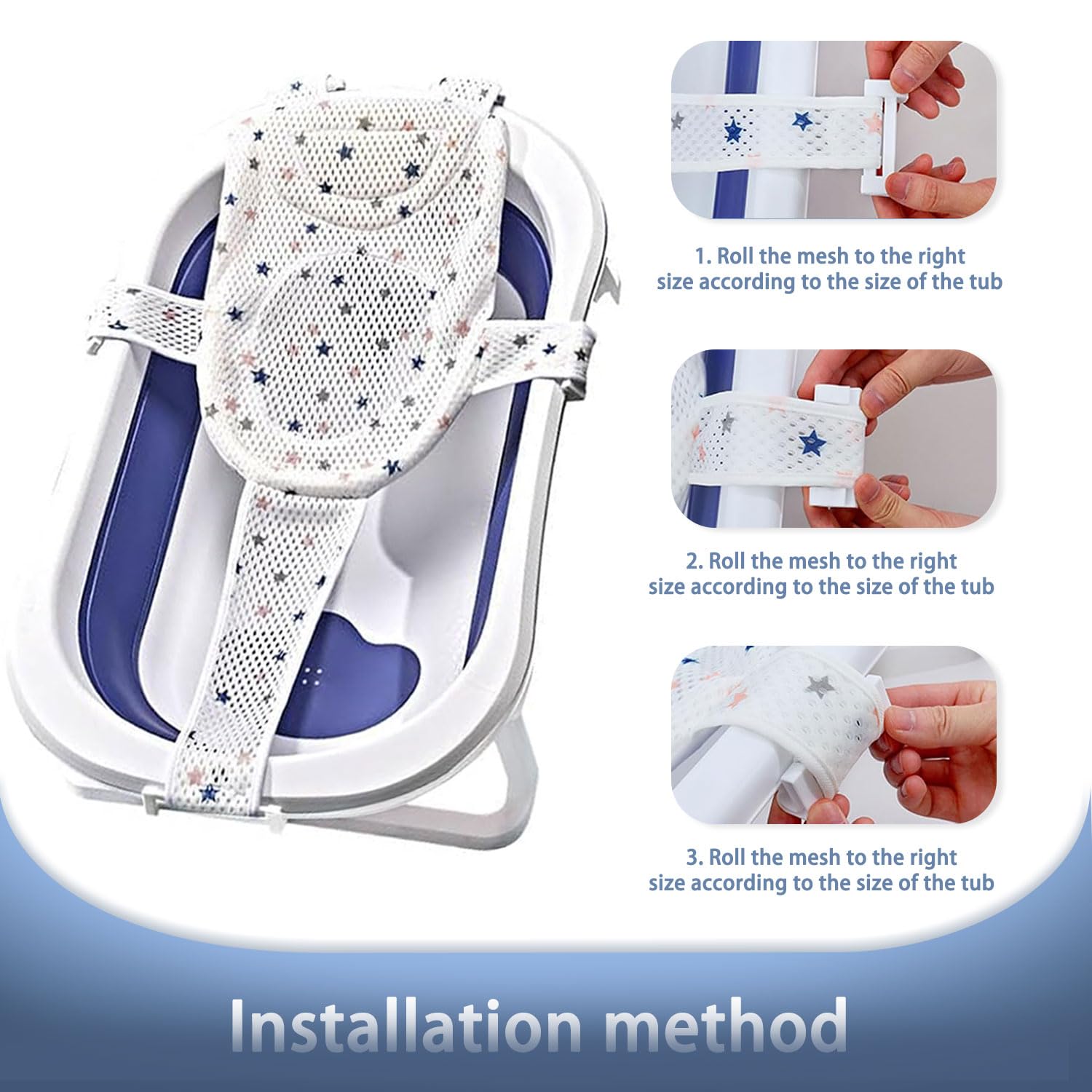 Hamac de Bain pour Bébé, Coussin Baignoire Bébé, Coussin de Siège de Bain Nouveau-né, Filet de siègeDe Bain Antidérapant, Antidérapant Hamac de B-ain Pliable Filet de Bain Nouveau-Né 0 à 36 Mois