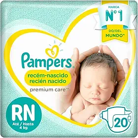 Fralda Pampers Premium Care Recém-Nascido RN 20 Unidades