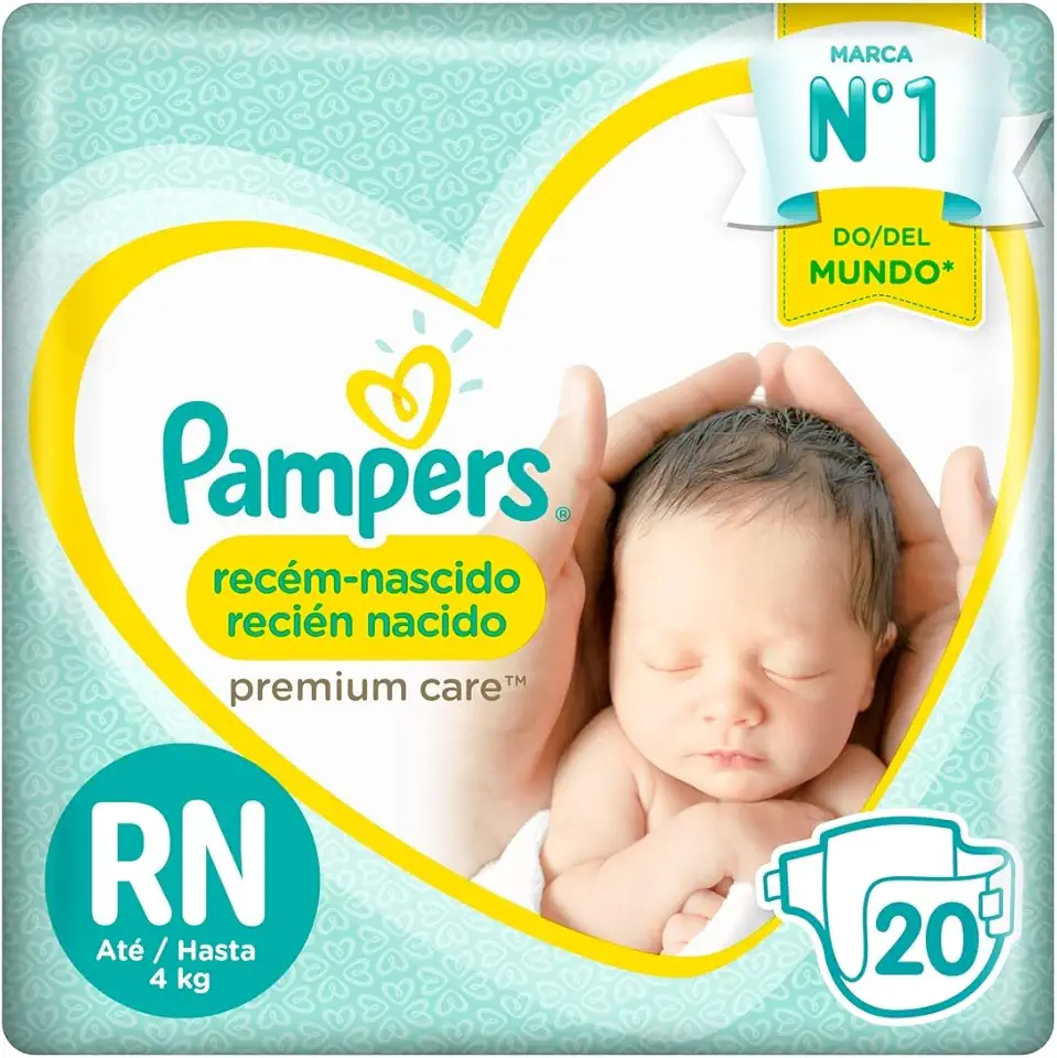 Fralda Pampers Premium Care Recém-Nascido RN 20 Unidades