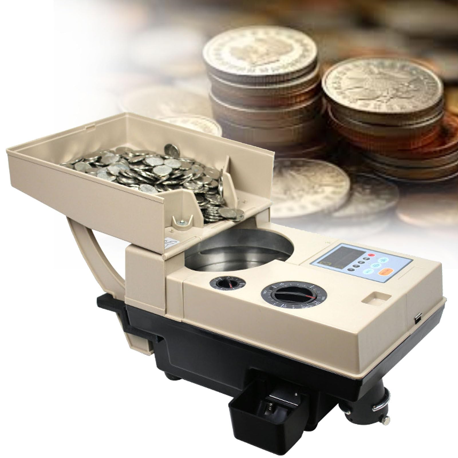 Amazon.co.jp: コイン カウンター、両替機、コイン カウンター マシン、電子式コイン ソーターおよびカウンター、スーパーマーケット、ゲーム  ホール向け,220V : 文房具・オフィス用品