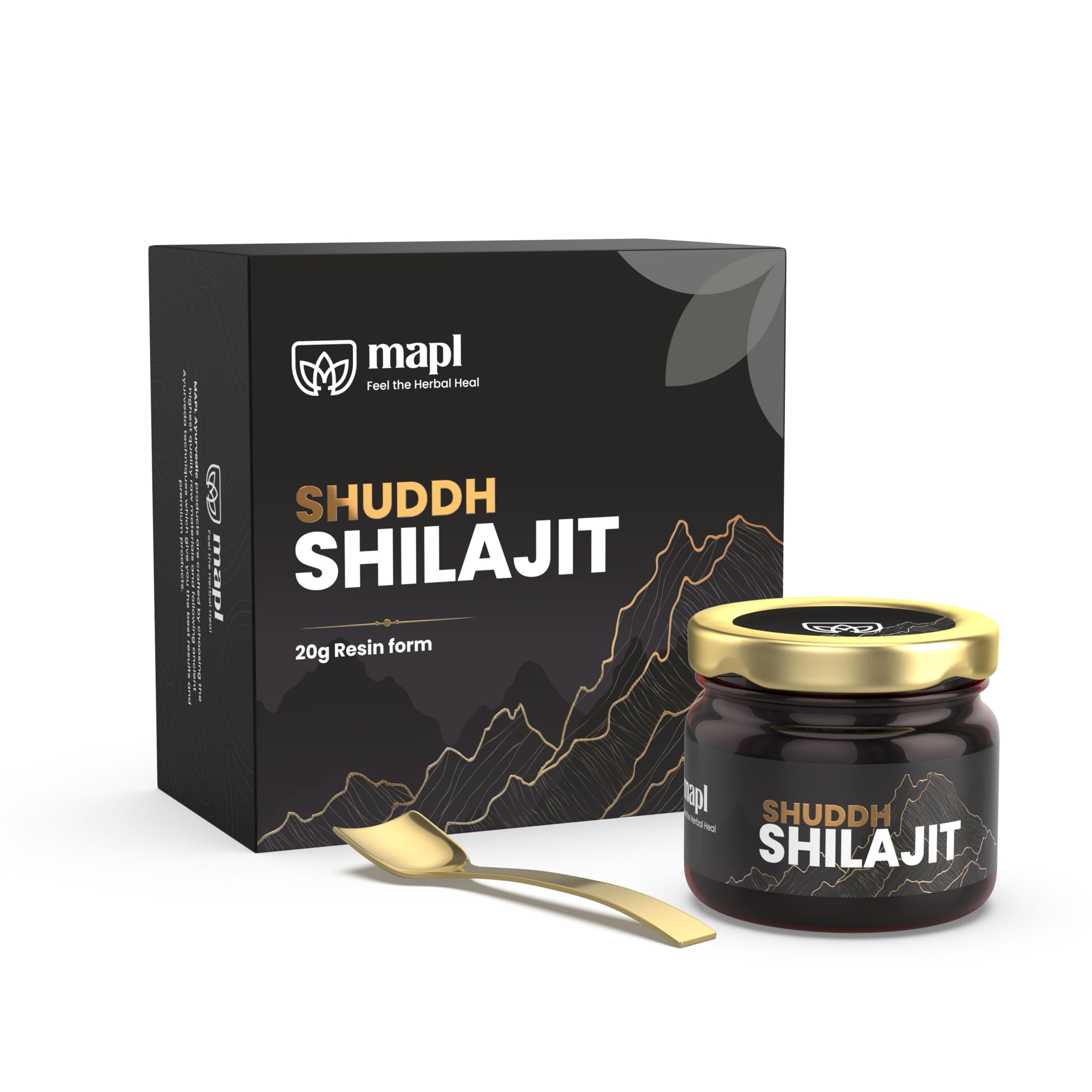 MAPL Pure Shilajit/Shilajeet Resin | For Strength,Stamina & Vitality | Suitable For Both Men & Women | Pure and Certified Product | 70% + Fulvic Acid | 20gm