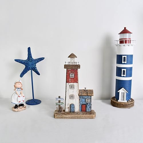 Miniatura 10 de Decoración náutica, letrero de madera para faro de mesa costera, centro de mesa costera, decoración temática de playa, decoración decorativa de