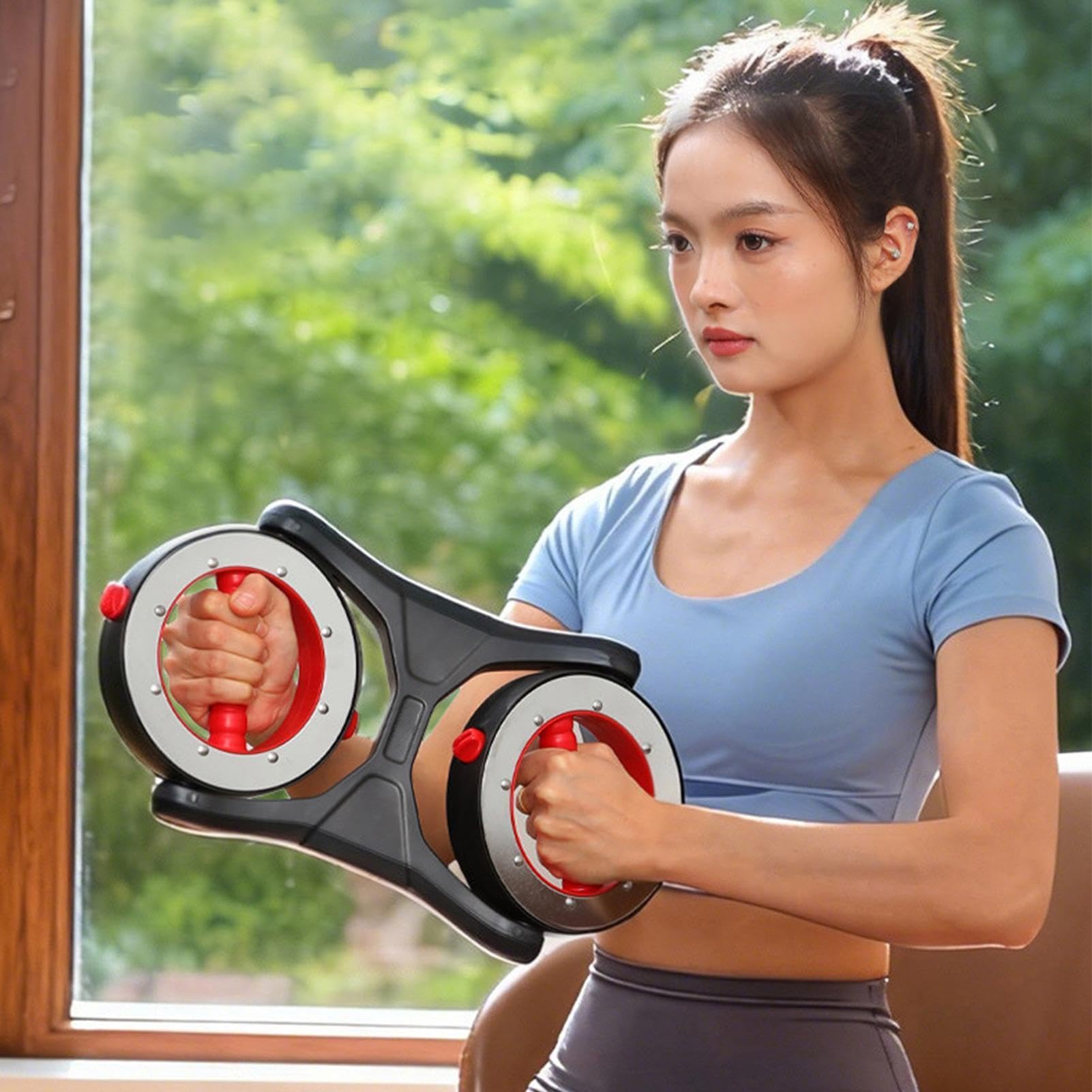 Dispositivo de entrenamiento de brazos, portátil, multifuncional, silencioso | Dispositivo de entrenamiento de brazos para quemar grasa para mujeres, hombres, parejas, familias y