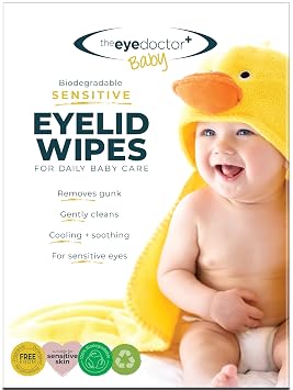 The Eye Doctor Sensitive Baby Eye Wipes x40 - Sterile Baby Eyelid Wipes for Daily Care - Preservative, Detergent & Fragrance Free - 40x Individually Sealed Sachet