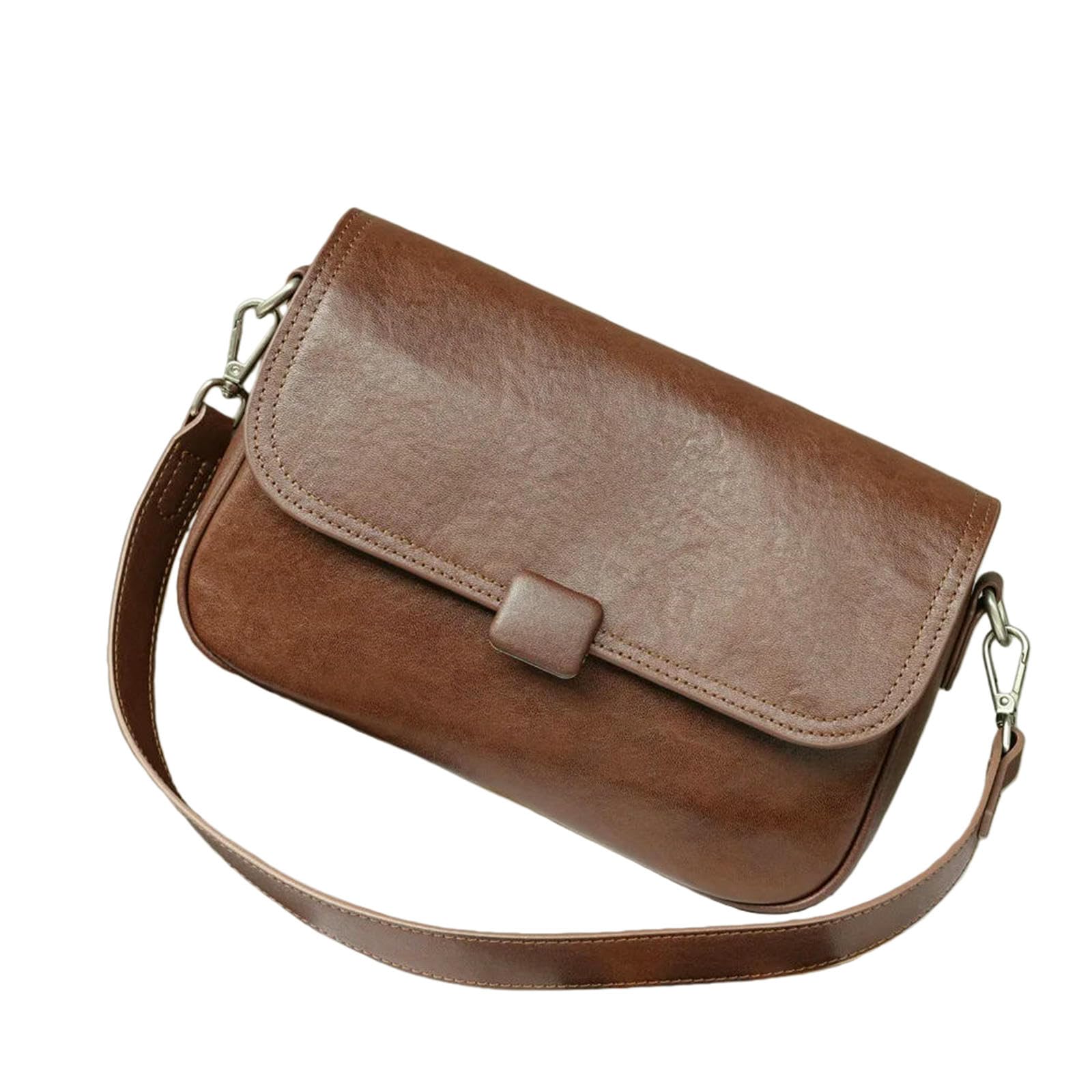 Borsa a Tracolla da Donna Pochette Spalla Convertibile E Borsetta Ascellare Mini Quadrata-Giallo Terra