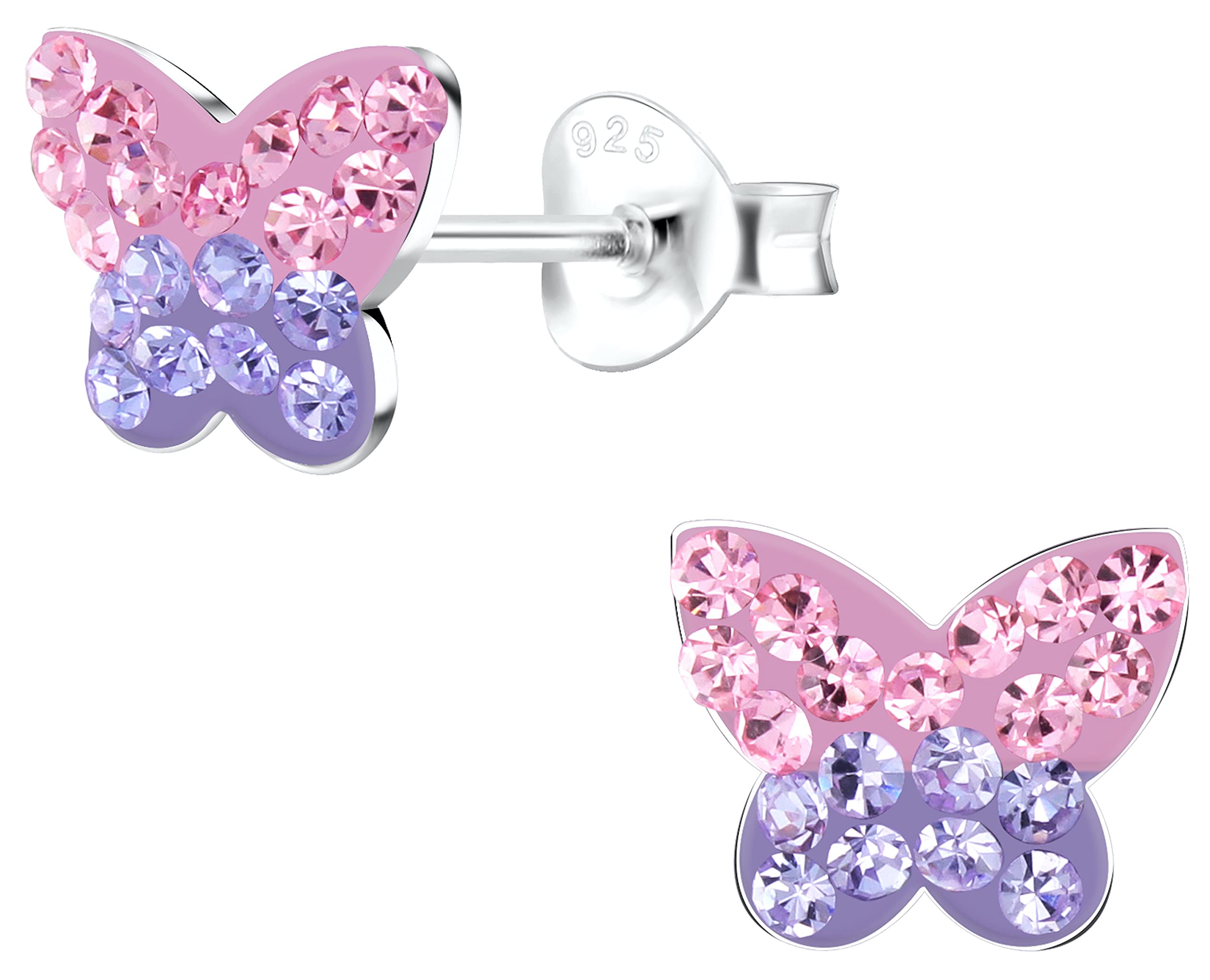 Aww So CuteSterling Silver Hypoallergenic Butterfly Stud Earrings for Babies, Kids & Girls | Brithday Gift | Comes in a Gift Box | 925 Stamped with Certificate of Authenticity | ER1594
