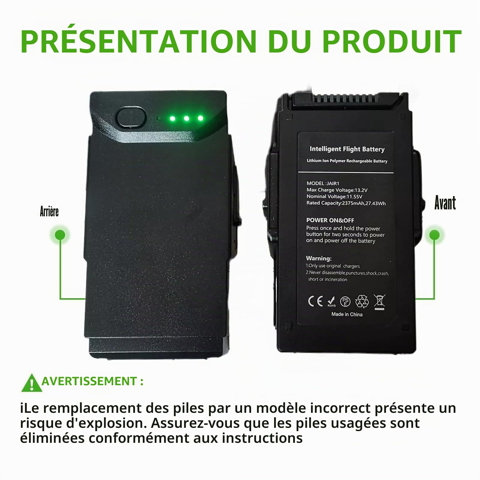 Batterie de vol intelligente pour Mavic Air 1 pour Mavic Air Part 1 Drone Batterie de vol intelligente (MavicAir 1)