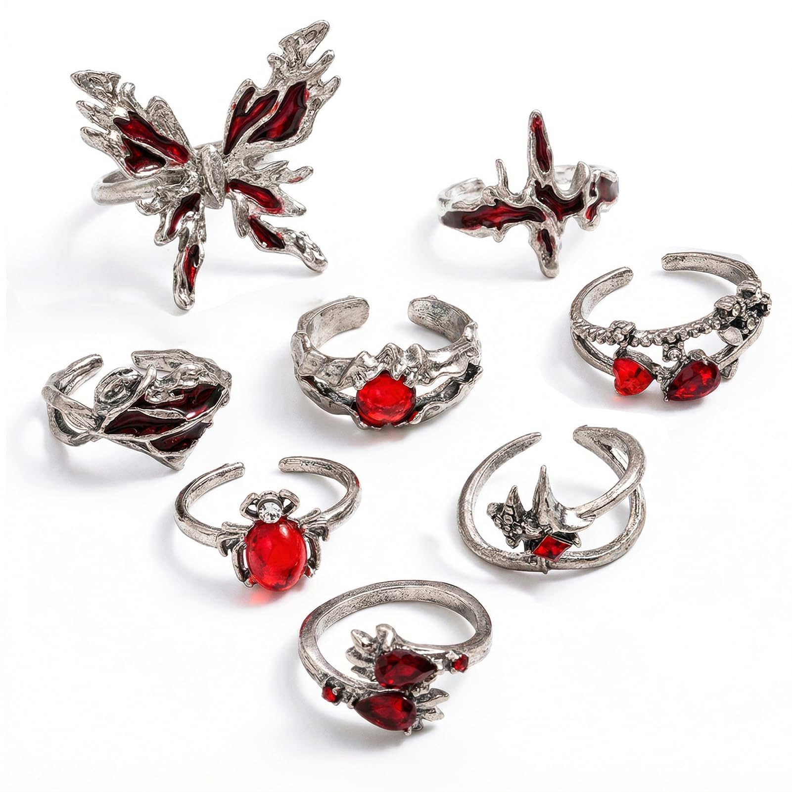 8 Pcs Y2K Rings, Gothic Rings, Music Festival Accessorizing and Personalized Appearance Creation-image-21