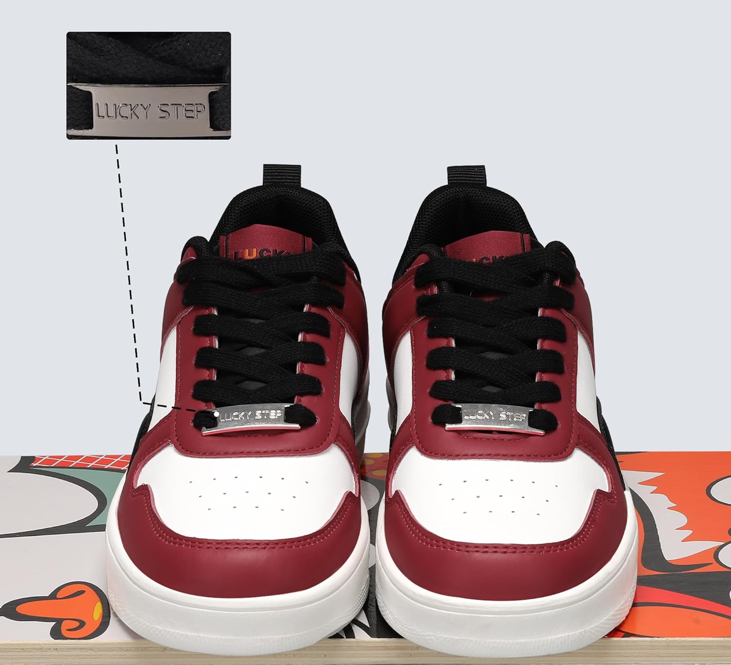 LUCKY STEP Women Fashion Sparkle Rhinestone Sneakers White Leather Low Top Tennis Shoes Lace Up Casual Comfortable Walking Shoe - Image 6