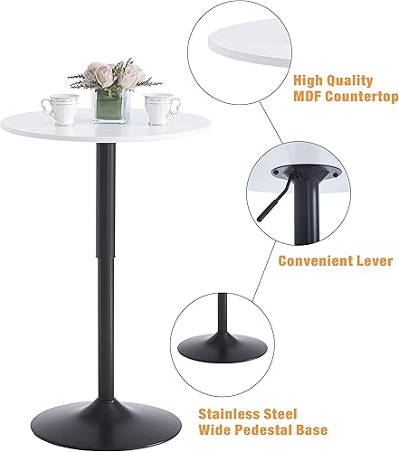 Miniatura 4 de Mesa de bar ajustable en altura, mesa de bar redonda de cocina para el hogar, mesa de cóctel giratoria para bar en casa, mesa de pub redonda con