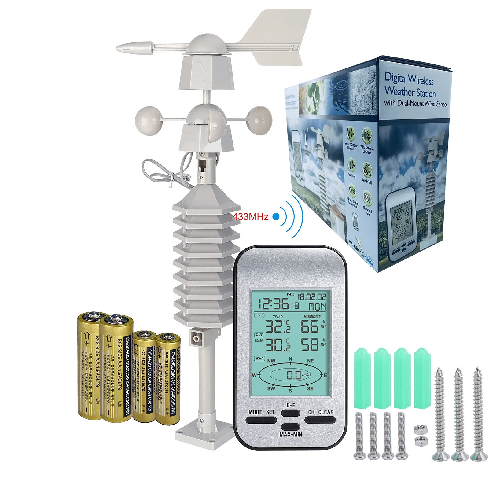 Buy Paegdooy Wireless Weather Station Anemometer Indoor Outdoor