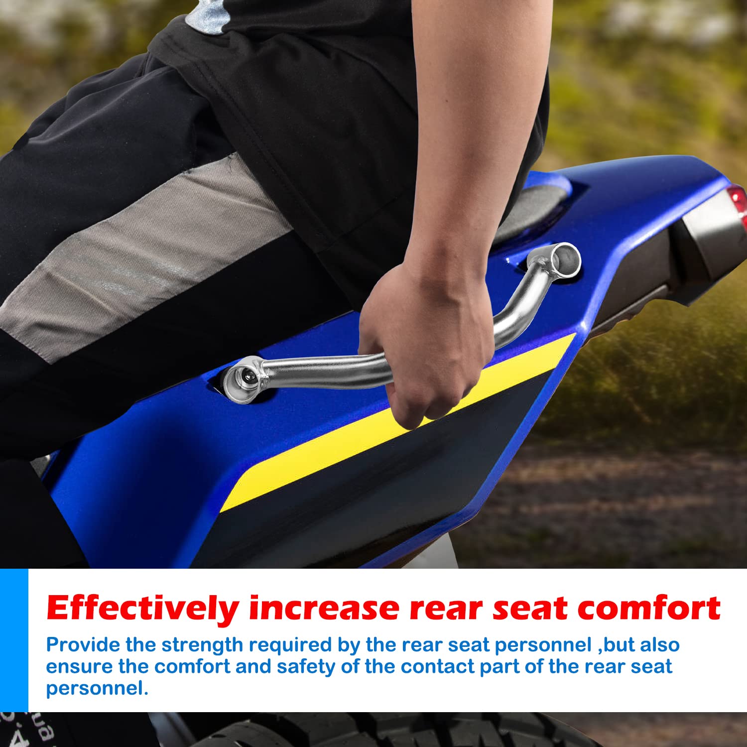 Motorrad Stahl Beifahrergriffe für TENERE 700 XTZ700 XTZ 700 2019 2020 2021 2022 2023 2024, Hintersitz Haltegriff Seitenhandlauf Hinten Sitz Griff Griffstange Kit, Chrom
