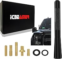 Vista 55 de ICBEAMER 3 inch / 76 mm MINI Mexican Mexico Flag Automotive Antenna with Internal Copper Coil Universal Fit AM/FM Radio Antenna Replacement