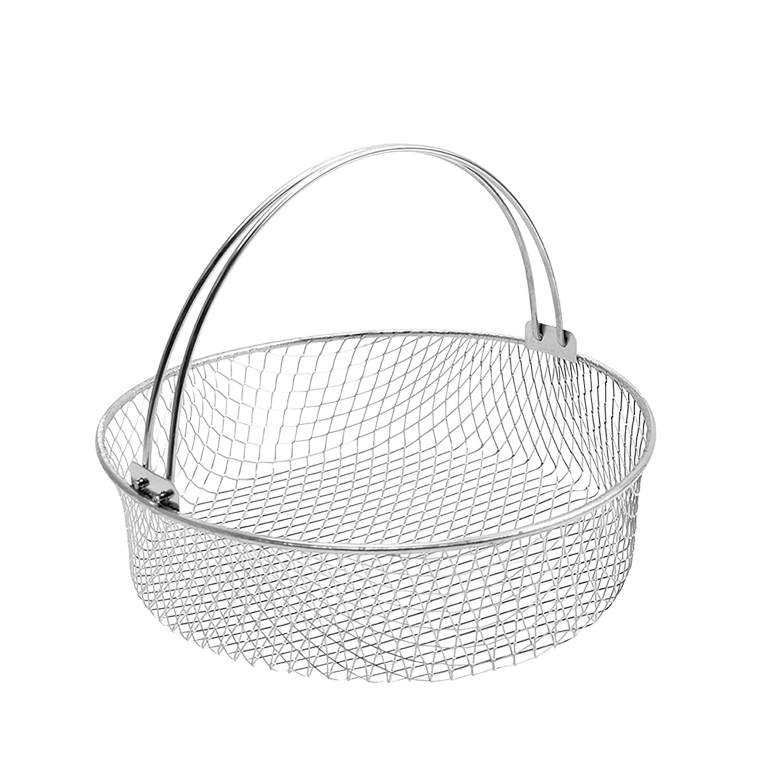 TEMOOUES Food Grade 304 Stainless Steel Folding Fryers Basket Folding Basket Metal Texture Great for Home and Commercial Use Portable Fry