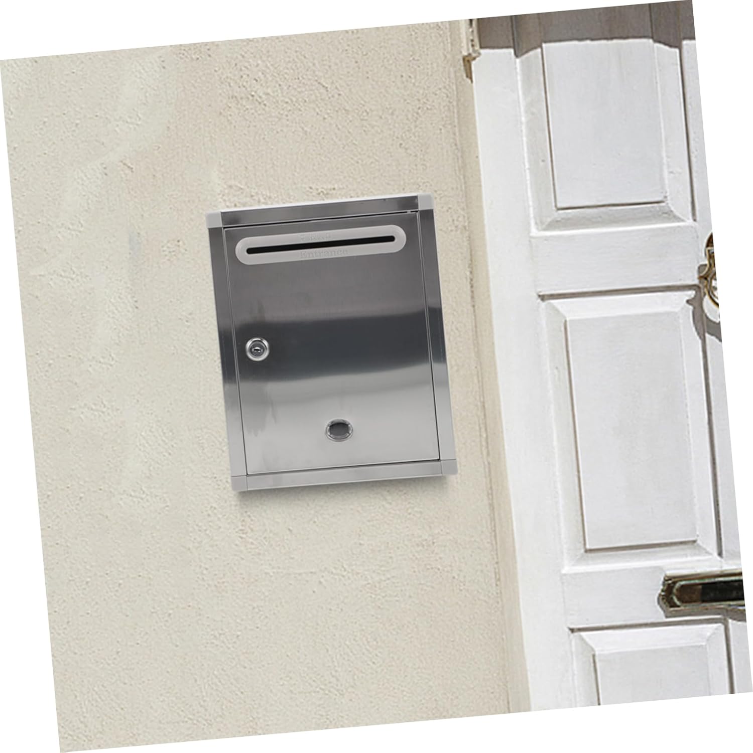 1pc Box Rust Stainless Steel Wall Mount Mailbox Stylish Outdoor Letter Box Durable Practical Design for Modern Decor Unique Vertical Mailbox for Front Door Suitable Color
