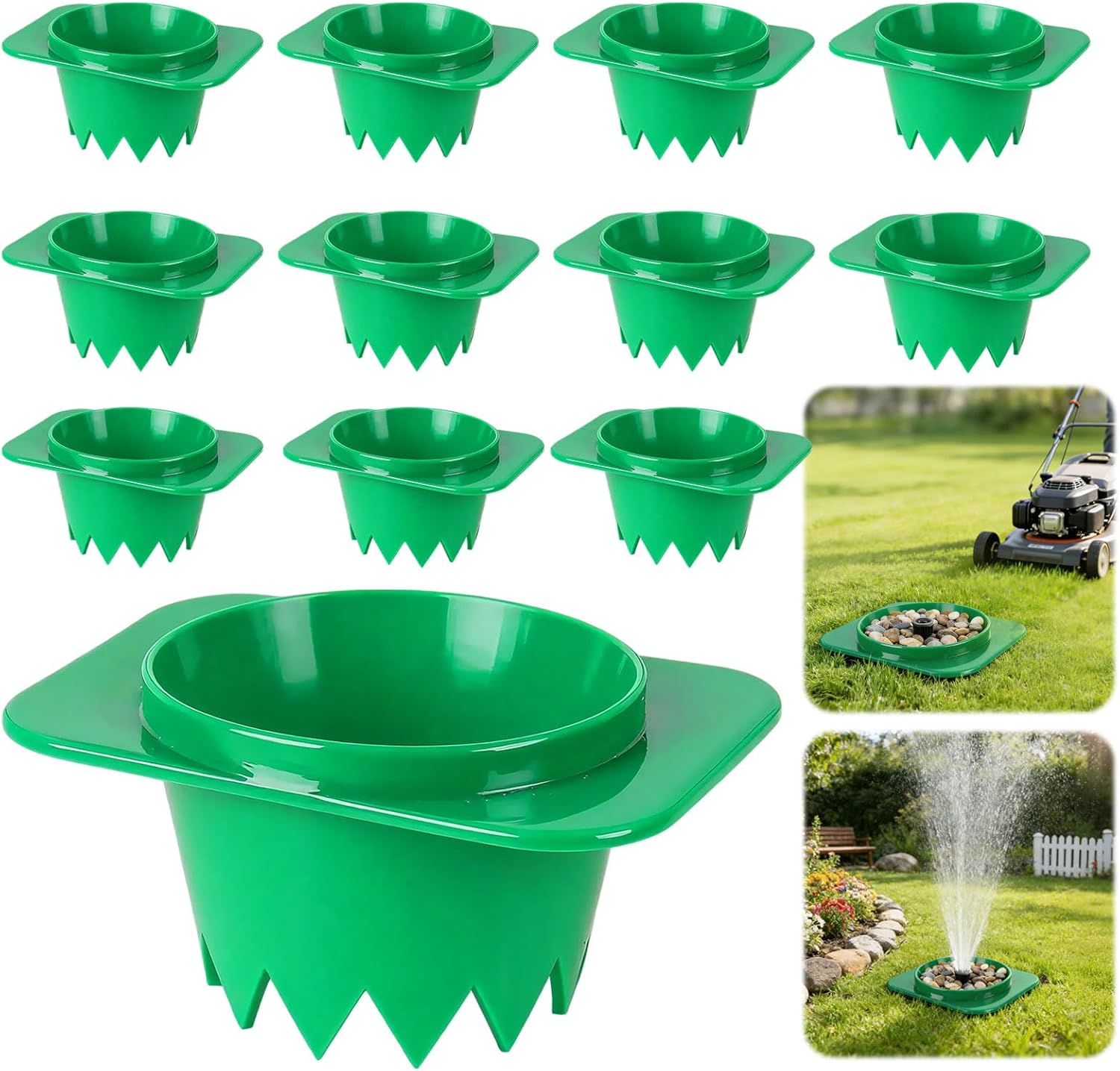 Lawn Sprinkler Head Protector, Sprinkler Guards for Protects Outside Sprinklers Head,Prevent Damage from Mowers and Cars (Green, 12 Pack)