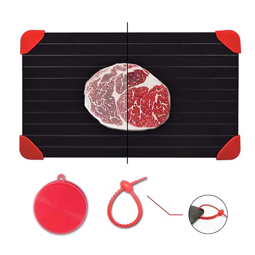 Defrosting Tray for Frozen Meat Rapid and Safer Way of Thawing Food Large Size Defroster Plate Thaw by Natural Heating A Pack with 14×8in