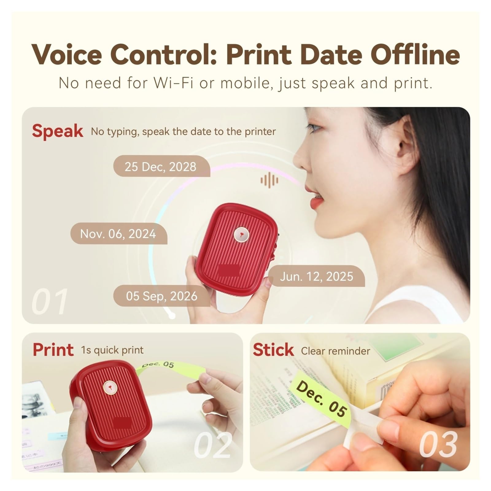 Drukarka Naklejek Etykiet P10 Mini Voice Bezatramentowa Drukarka Offline Drukowanie Daty Nazwa Metka Z Ceną Drukowanie Aplikacji łAtwa W UżYciu