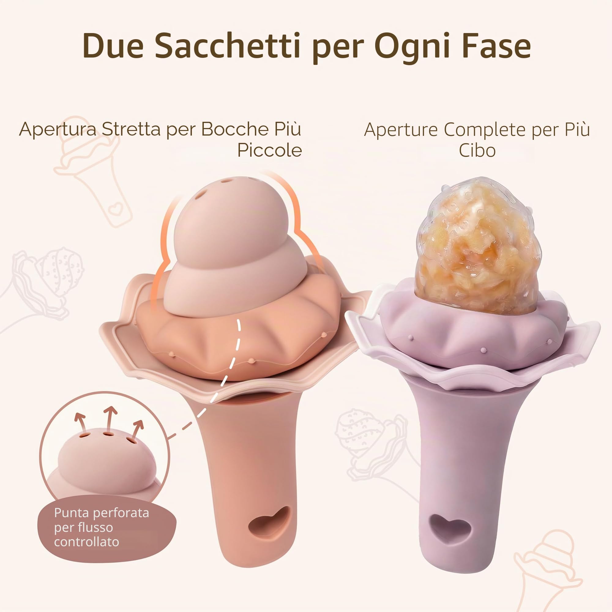 Moonkie succhietto per bambini con vassoio per congelatore, silicone senza BPA, 1 pezzo