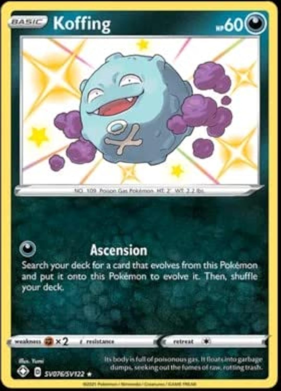 【Calcifer】ポケモンカード Amazon.com: Pokemon - Koffing SV076/SV122 - Shining Fates - Shiny