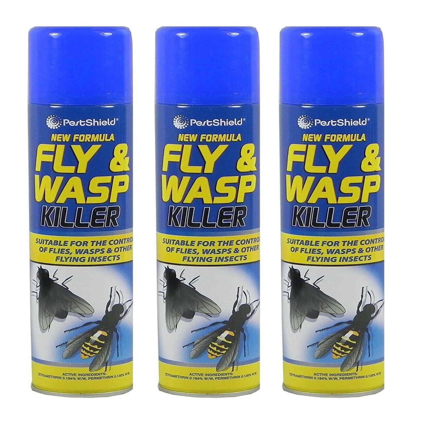 FAMBIZ Fly & Wasp Insect Killer Spray, Mosquito Fast Acting, Versatile Spray, Lightweight, Hand-Eye Coordination, Compact And Portable, Easy To Apply, Wasps And Other Flying Insects, 300ml (3pcs)