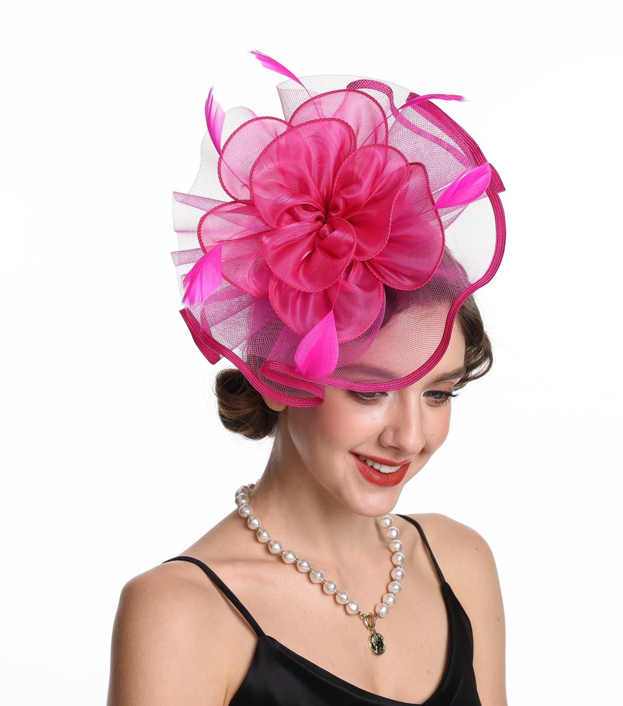 Women's Organza Church British Fascinator Bridal Tea Party Wedding Hat Summer