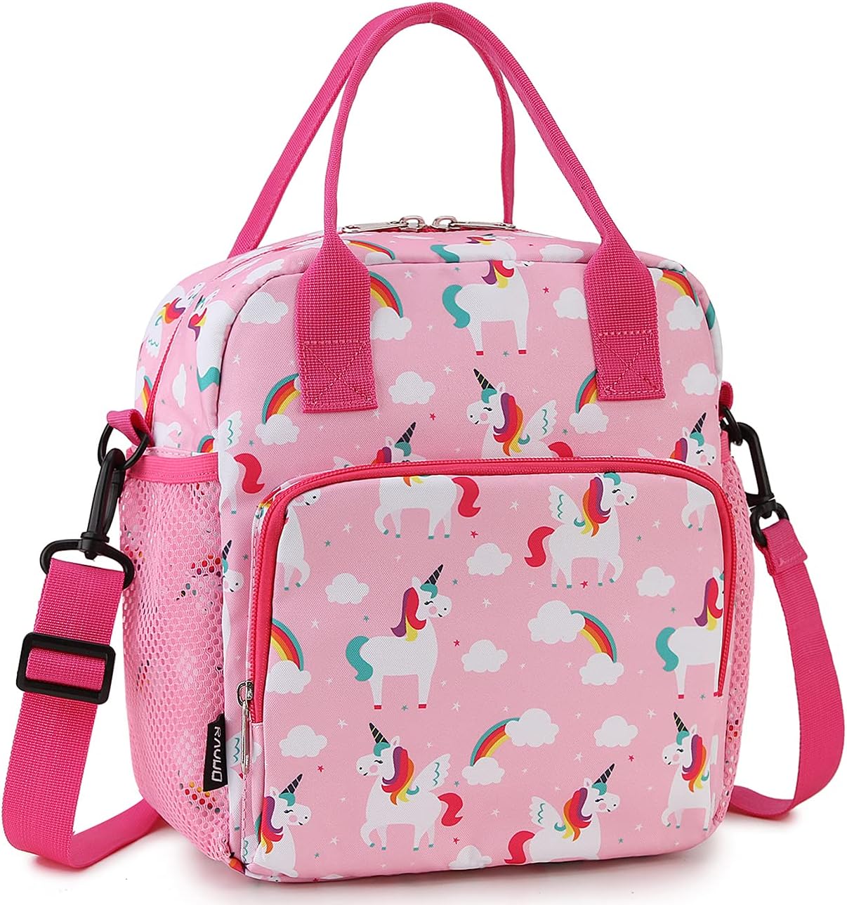RAVUO Lunch Bag for Kids, Insulated Lunch Box Large Thermal School Lunch Cooler for Girls and Boys with Detachable Shoulder Strap