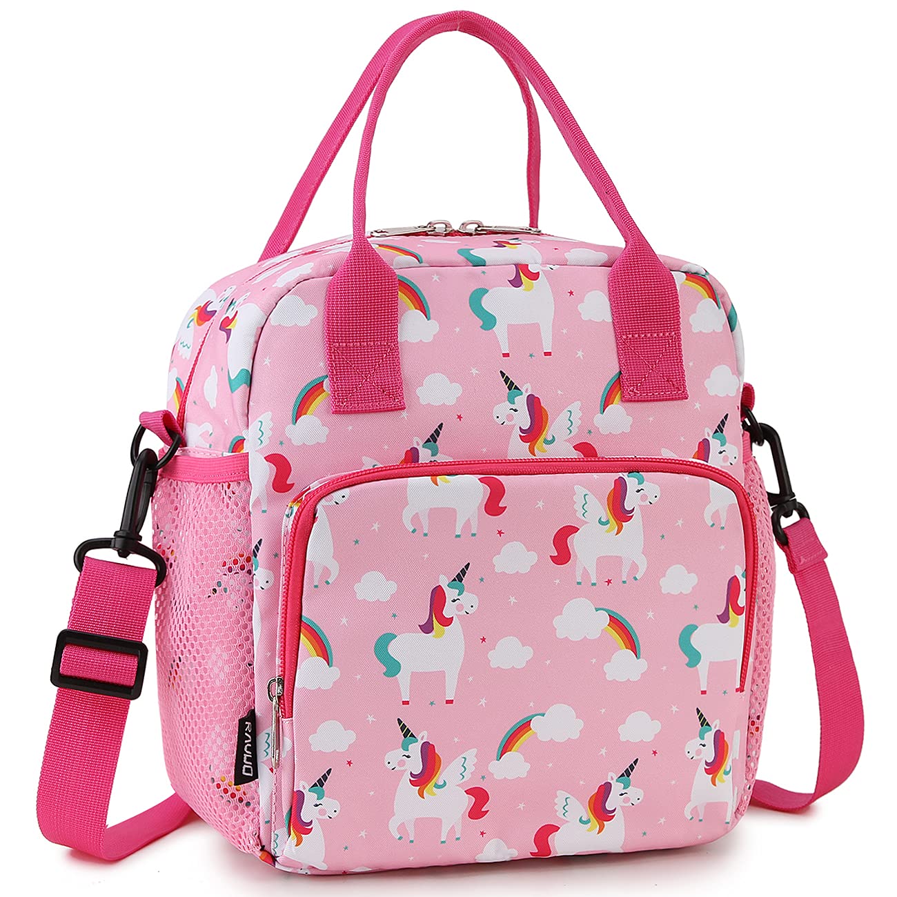 RAVUO Unicorn Lunch Bag for Girl Insulated Cute Girls Lunch Box for Kids Reusable Lunch Tote with Detachable