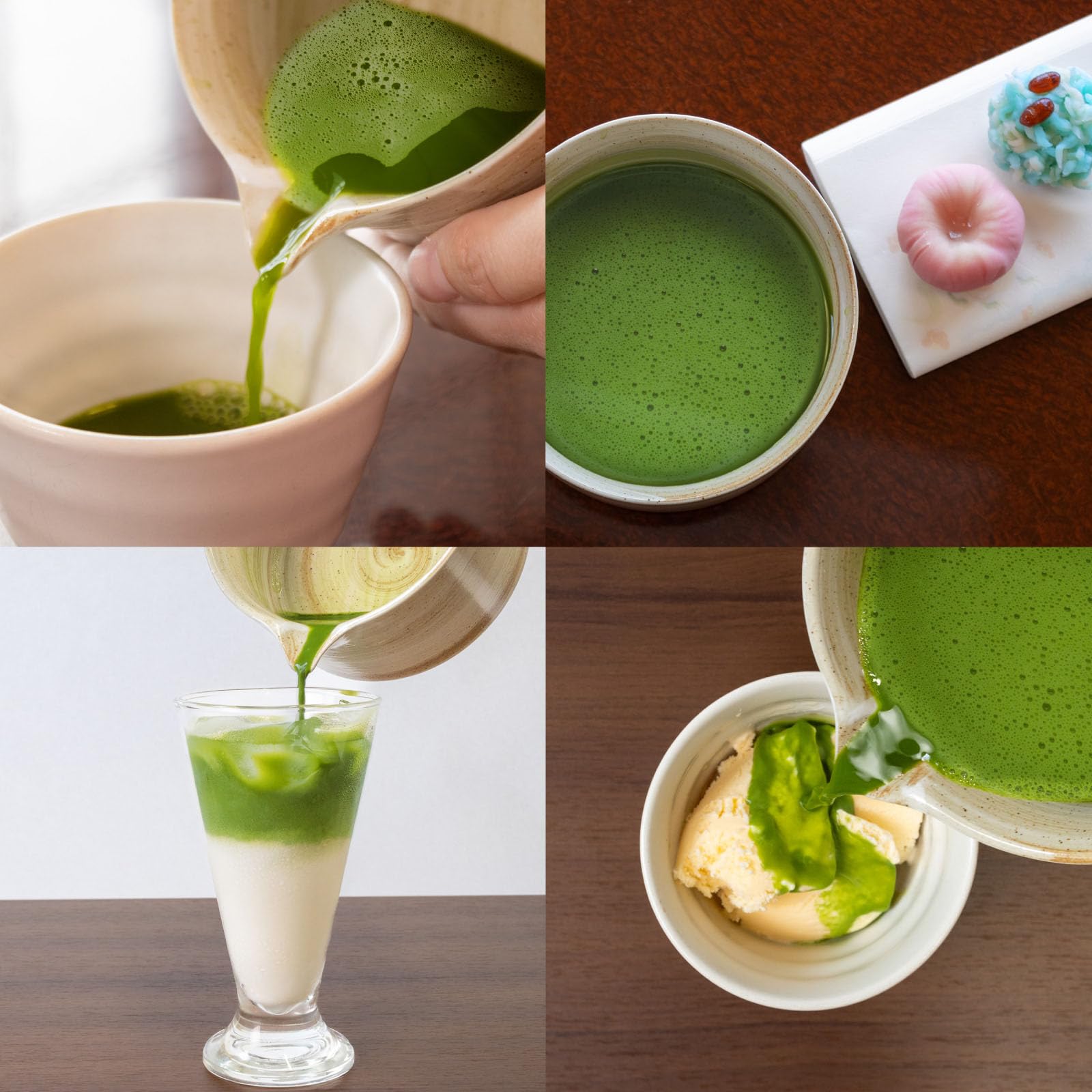 HIBINO Japanisches Matcha Set – Matcha Schale mit Ausguss, Matcha Besen & Halter, Bambus Löffel & Edelstahl-Sieb – 5-teilig – Traditionelles Matcha Kit – Design aus Japan – „Rustikales Beige“