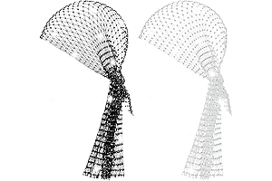 2 Pcs Rhinestone Head Scarf Glitter Durag for Women