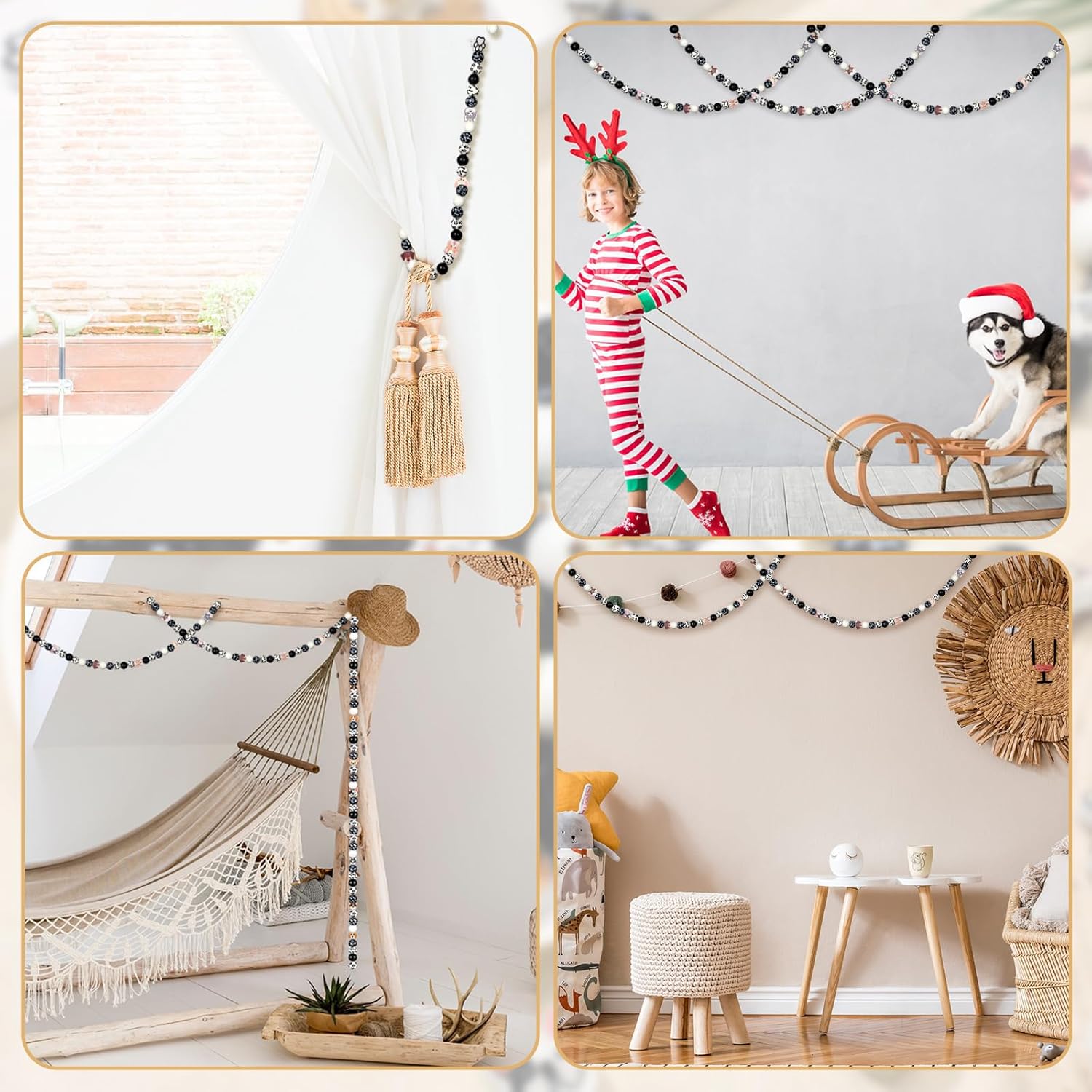 Thyle 200 Pcs Dog Paw Print Wooden Beads Dog Paw Footprint Bead Colorful Claw Marks Wood Charm for Craft Making Party DIY Craft Home Decoration - Image 6