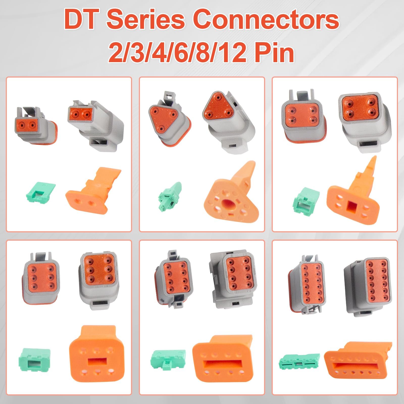 Juego de conectores alemanes de 924 piezas, conector de coche con crimpadora, pelacables y herramienta de desbloqueo, 2/3/4/6/8/12 pines, compatible con la serie DT