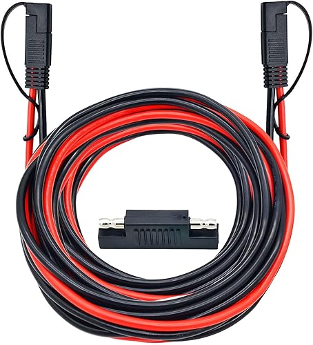 Cable de extensión SAE de 20 pies, 10 AWG SAE a SAE, cable de desconexión rápida, cable de extensión de panel solar con adaptador de polaridad SAE
