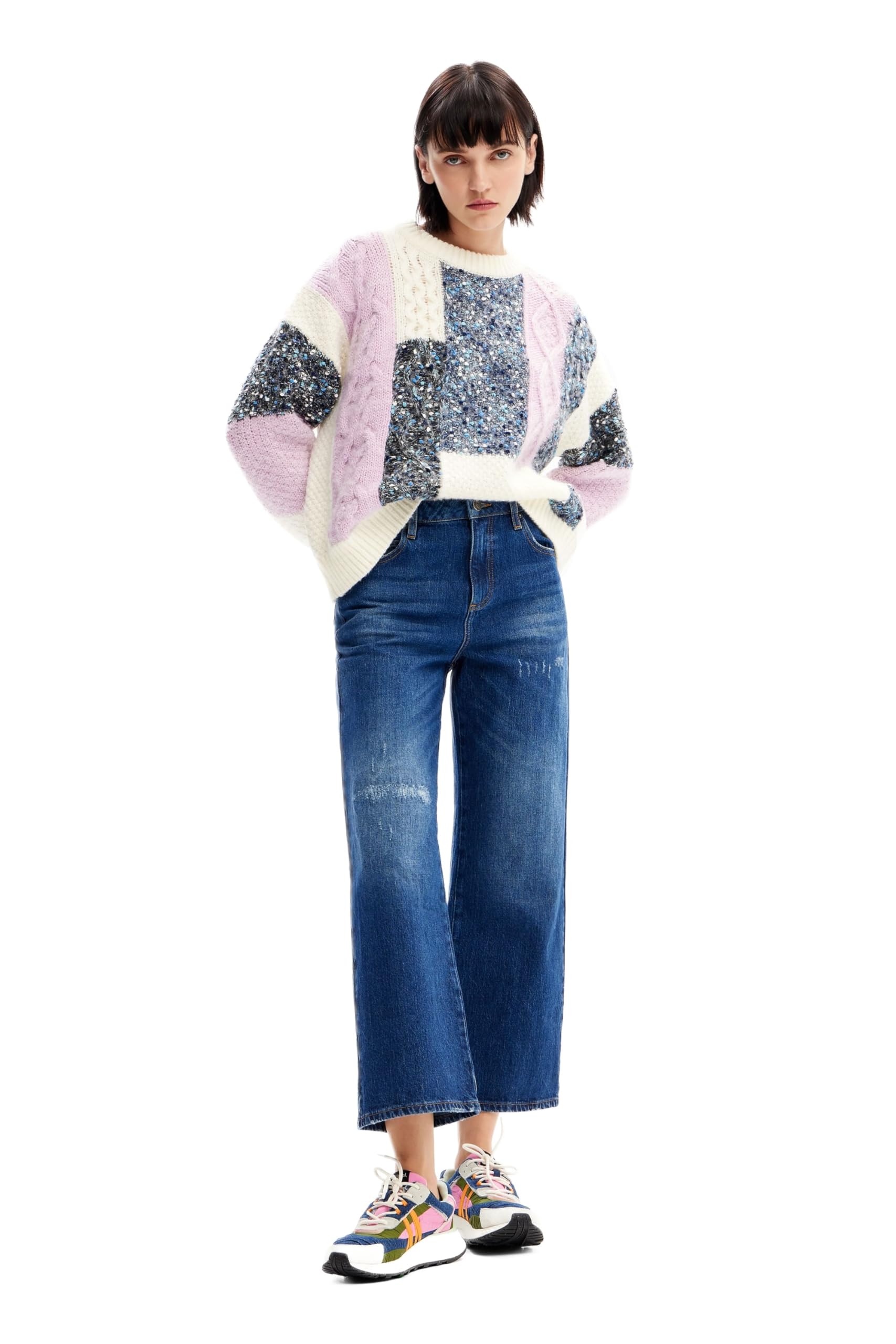 Knit sweater - WHITE - S