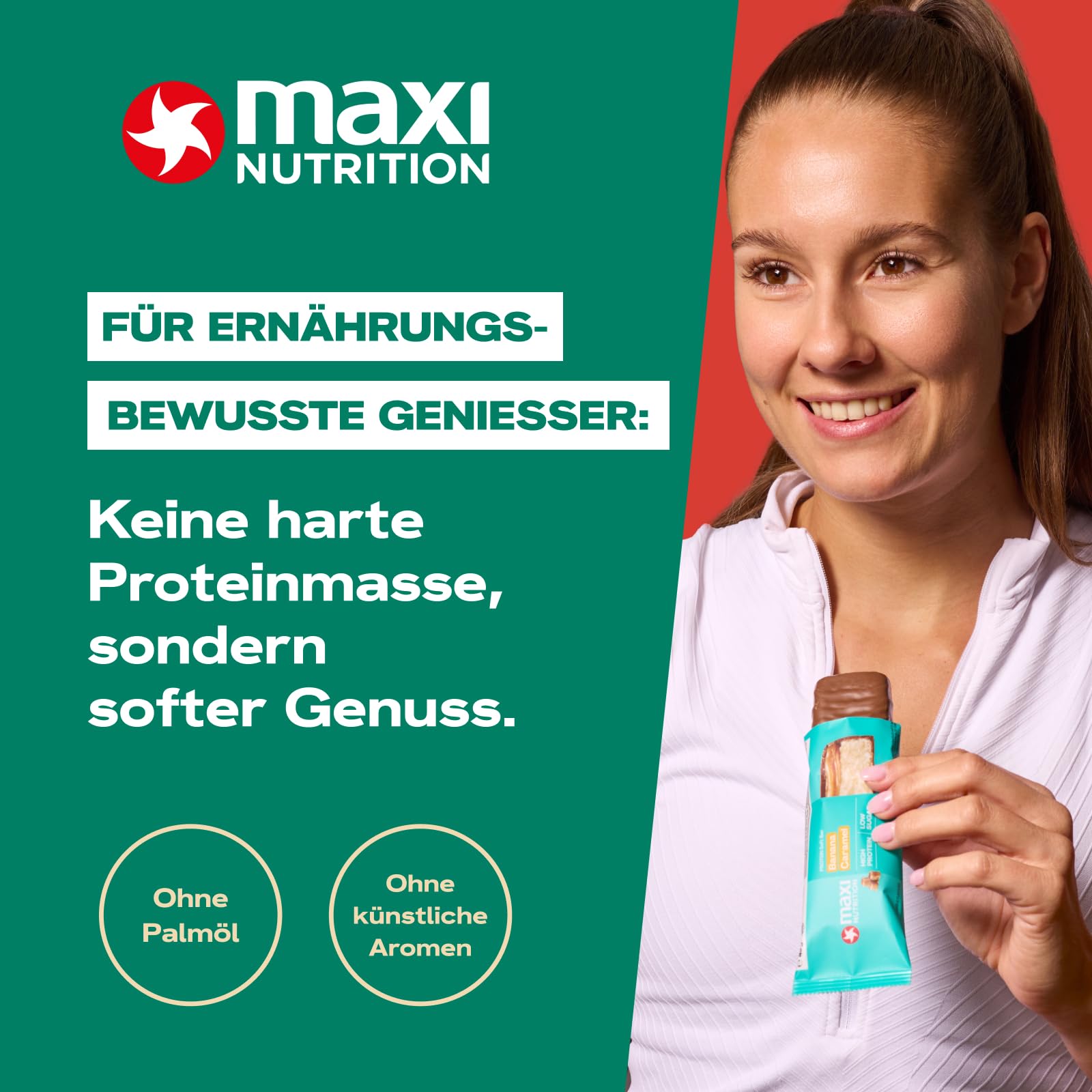 MaxiNutrition Softbar Caramel MixBox, 12x 45g, Proteinriegel, 30% Eiweiß, 14g Protein je Riegel, low Sugar (1,3 bis 1,4g), ohne Zuckerzusatz, ohne künstliche Aromen oder Palmöl