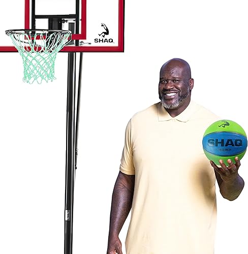 Miniatura 3 de Shaq Baloncesto compuesto oficial tamaño 7 con mini bomba de 29.5 pulgadas para interiores y exteriores, agarre duradero