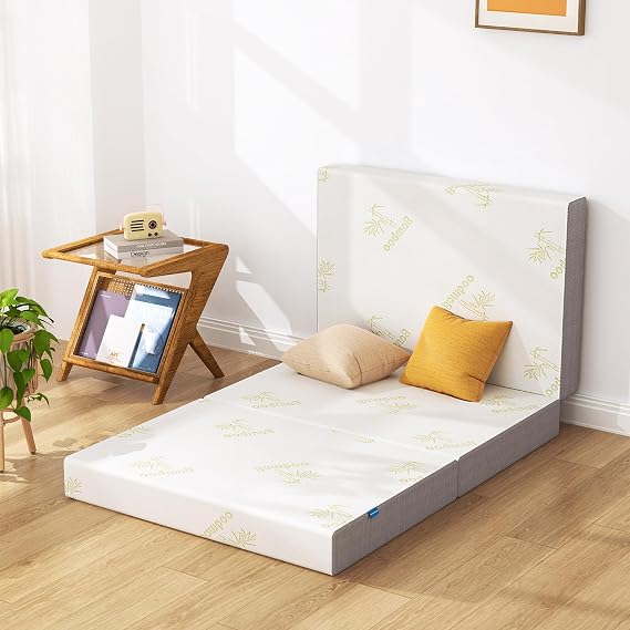 Inofia Trifold Mattress Queen 6 Inch, Murphy Bed Foldable Mattress Queen | Trifold Memory Foam Mattress Queen, Removable Cover, Foldable Floor Bed, Medium Firm, 80 x 60 x 6