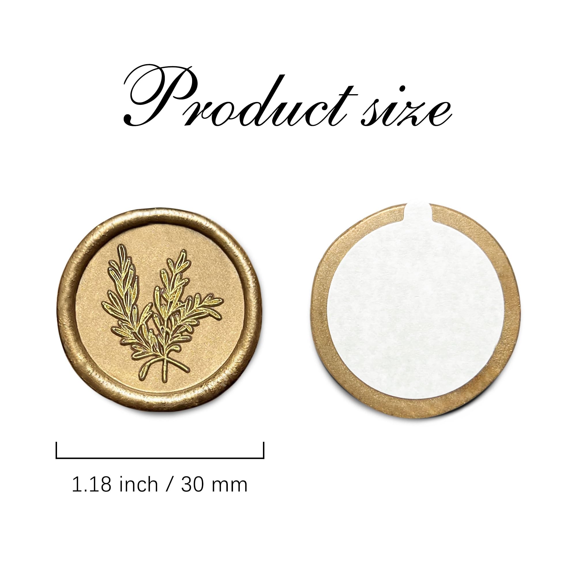 25 calcomanías de cera hechas a mano, sellos de cera autoadhesivos para invitaciones de boda, fiesta, sobres, envoltura de regalo, Navidad (estilo romero, cera de bronce)