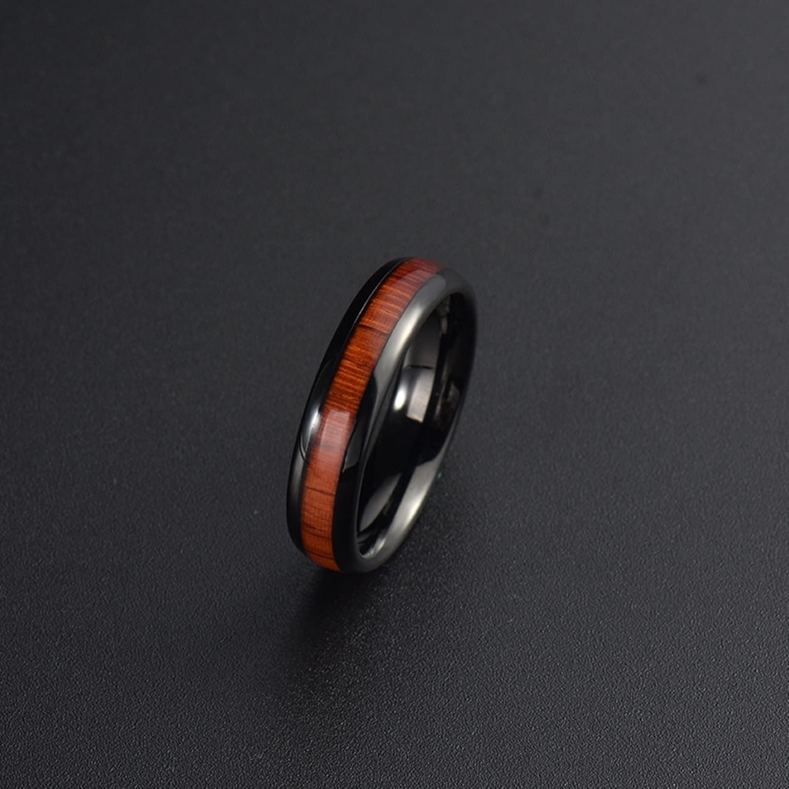 AmDxD 2 collane per lui, in tungsteno, legno con incisione I Love You, collana personalizzata, colore nero, per uomo e donna, 6 mm di larghezza, 60 cm, collana da donna 50 cm, Tungsteno, No Cikonia