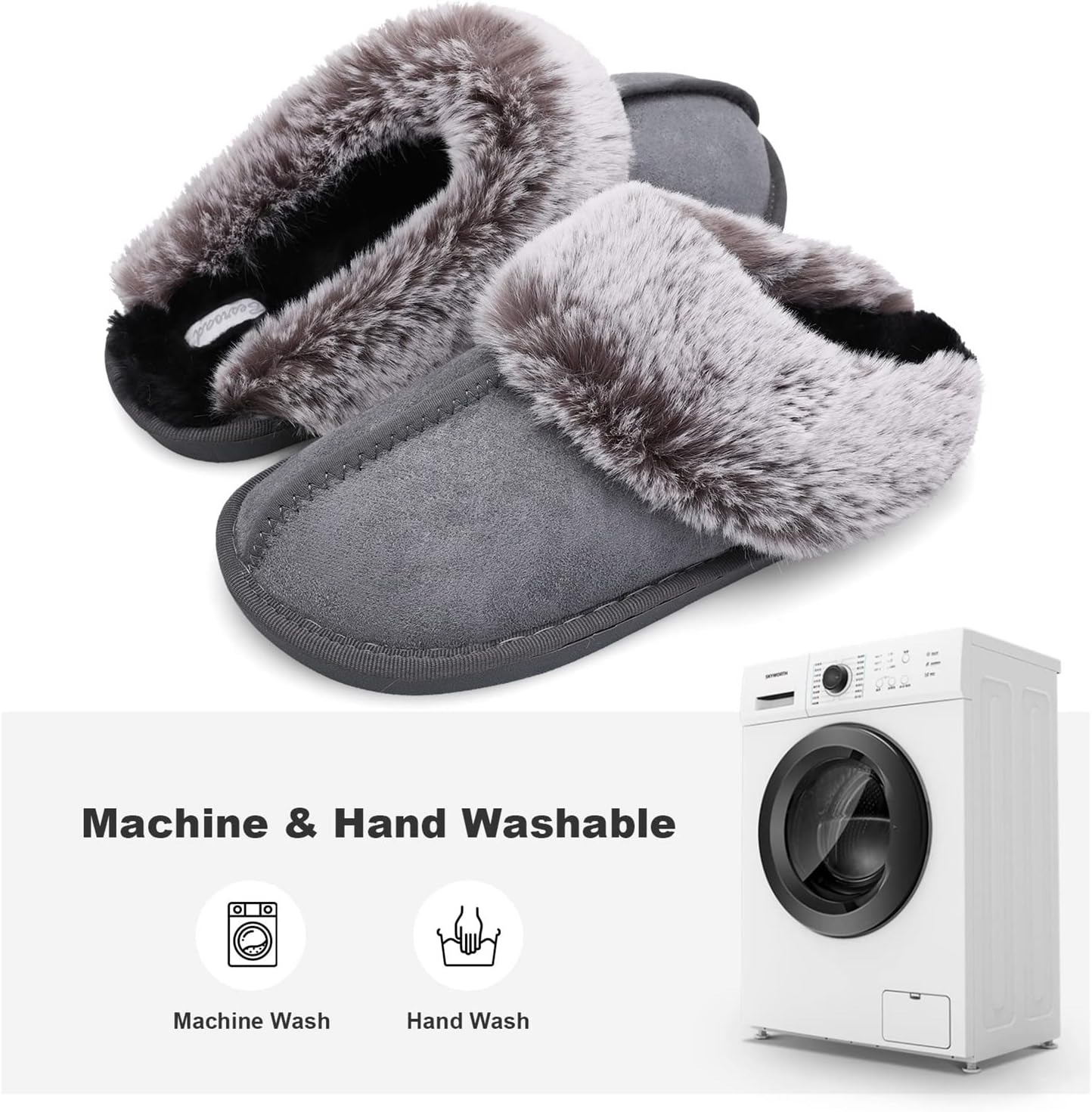 Besroad Winter Fuzzy House Slippers Sandals Plush Faux Fur Fluffy Flats Slippers Warm Slide Shoes for Women - Image 4