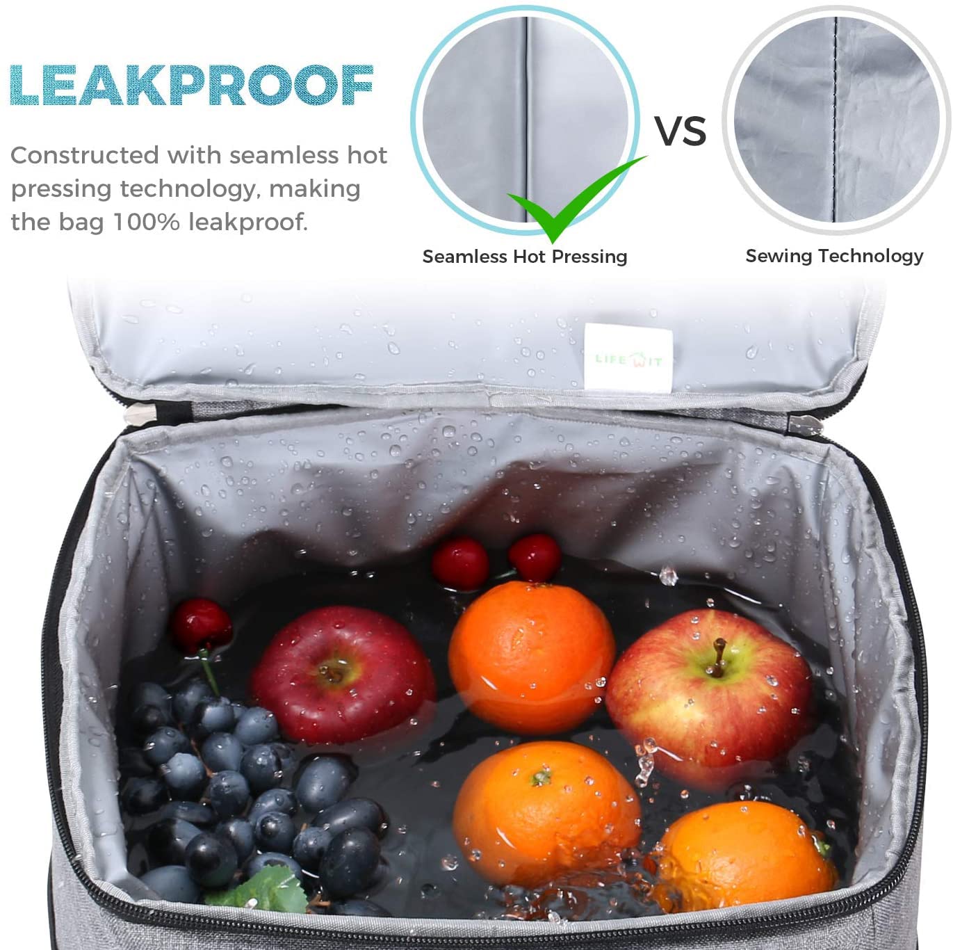 28L Kühl Rucksack Kühlrucksack Kühltasche Picknicktasche Groß Isoliert Cooler Bag Männer Frauen für Strand/Picknick/Camping/Grill/BBQ/Wandern (Grau)
