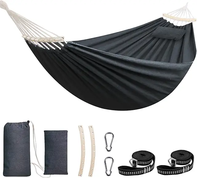 Chihee Cotton Camping Hammock - Large, Soft & Portable with Spreader Bar