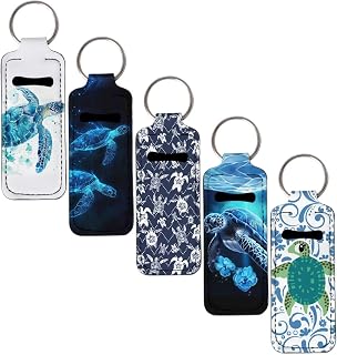 5 PCS Chapstick Keychain Holder Fashion Lipstick Lip Balm Holder Portable Chapstick Holder