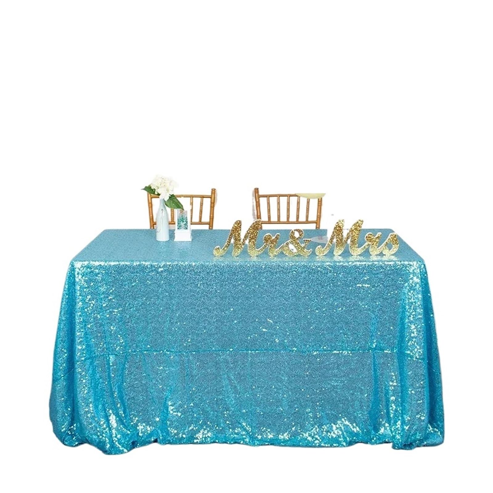 L6NqIAG Sequin Tablecloth Sequin Tablecloth Sparkle Cloth Rectangle Table Cover for Wedding Party Cake Banquet Decorations(Light blue,140X180cm 1pc)