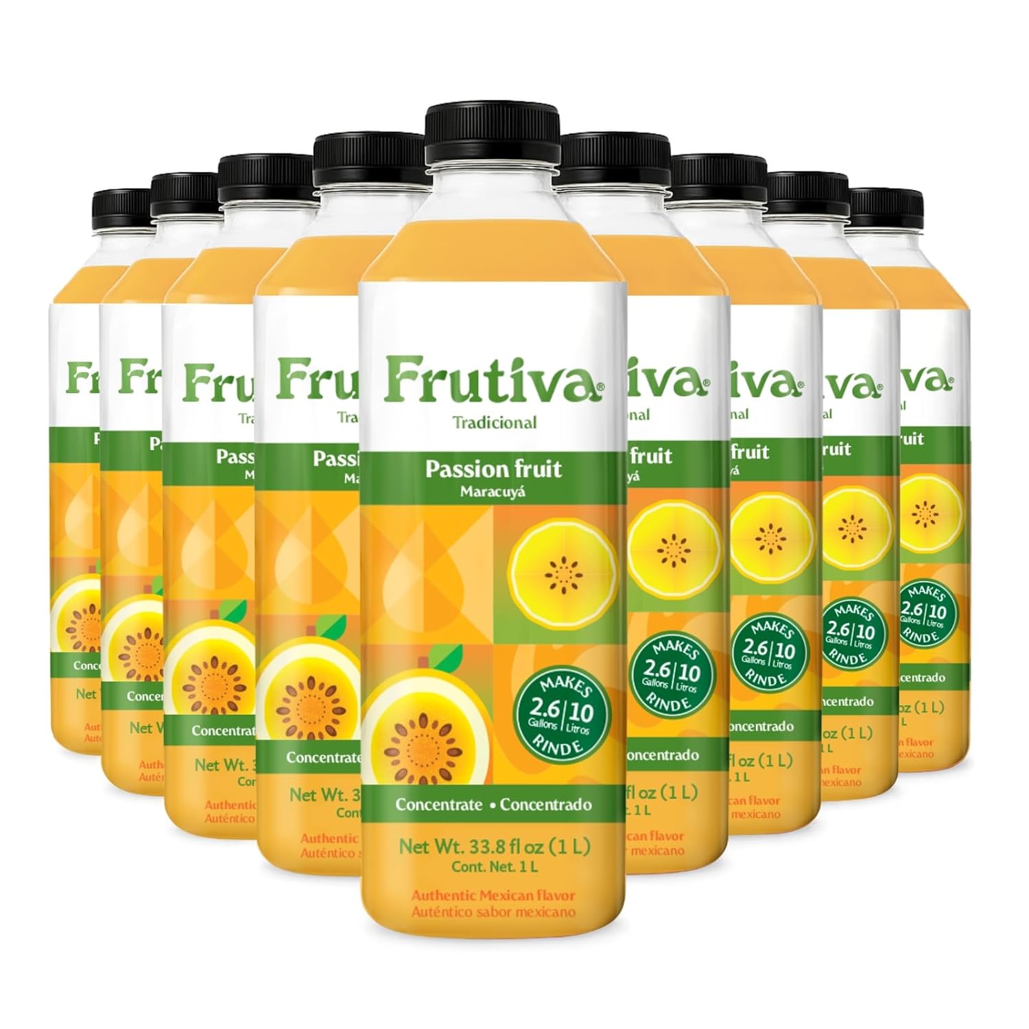 Frutiva Authentic Pineapple Drink Mix | Made in Mexico with Cane Sugar | Piña Aguas Frescas Concentrate Makes 2.6 Gallons Per Bottle | No High Fructose Corn Syrup | Perfect for Drinks, Desserts & More | 12 Pack