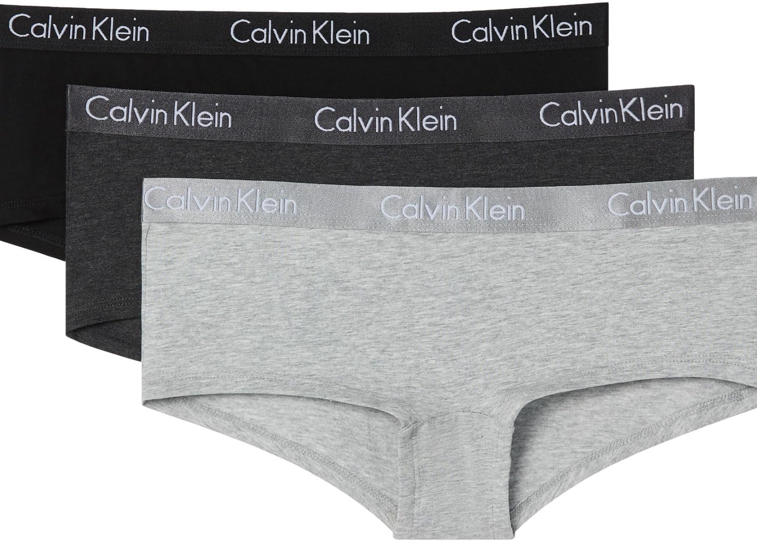 Calvin Klein womens Motive Cotton Boyshort Panties, 3 Pack