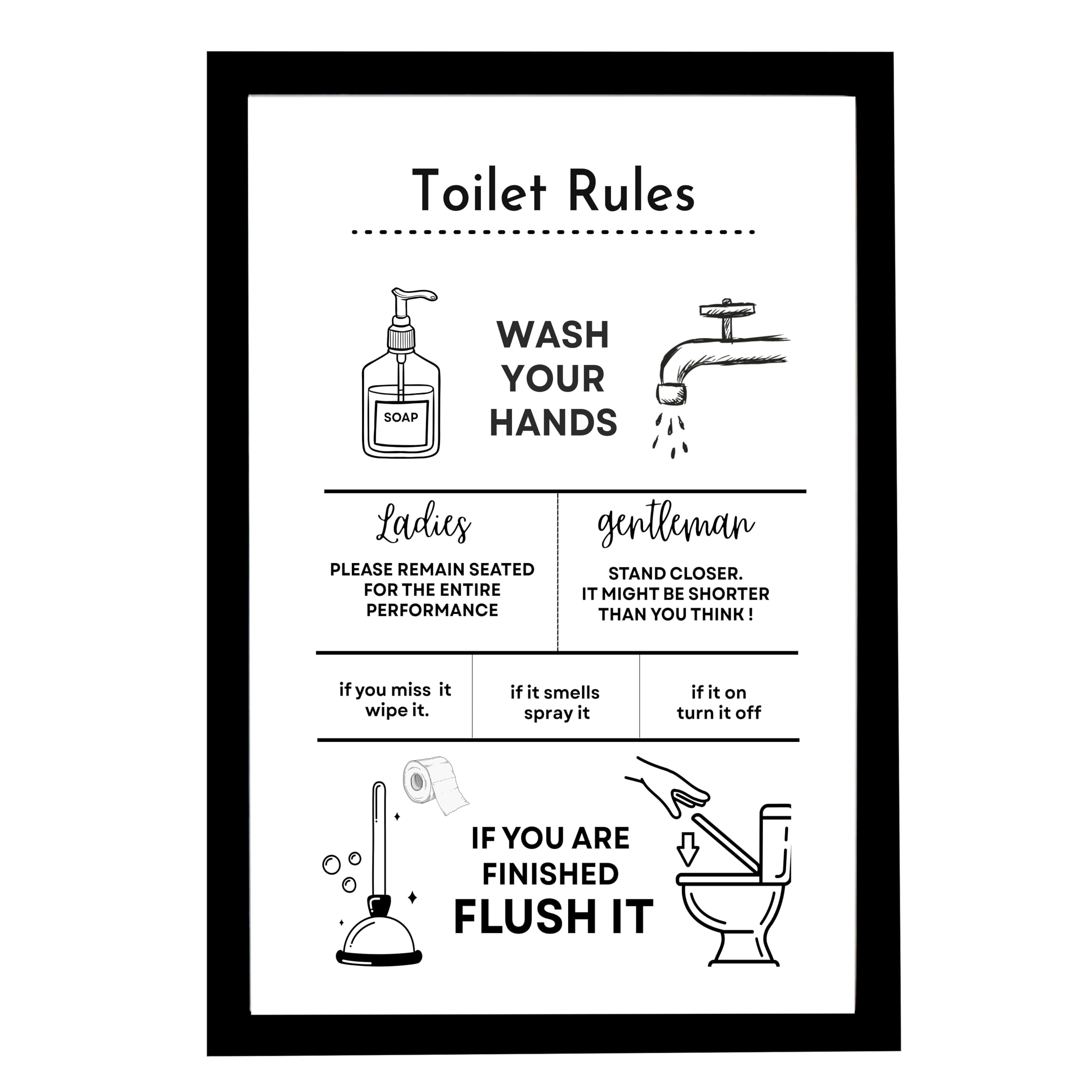 Funny Bathroom Wall Art | Quirky Toilet Signs -17