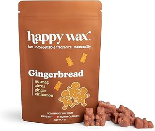 Gingerbread Scented Bear Wax Melts - Natural Strong Holiday Scented Infused with Essential Oils - Non Toxic & Pet Safe - (4 oz Pouch)