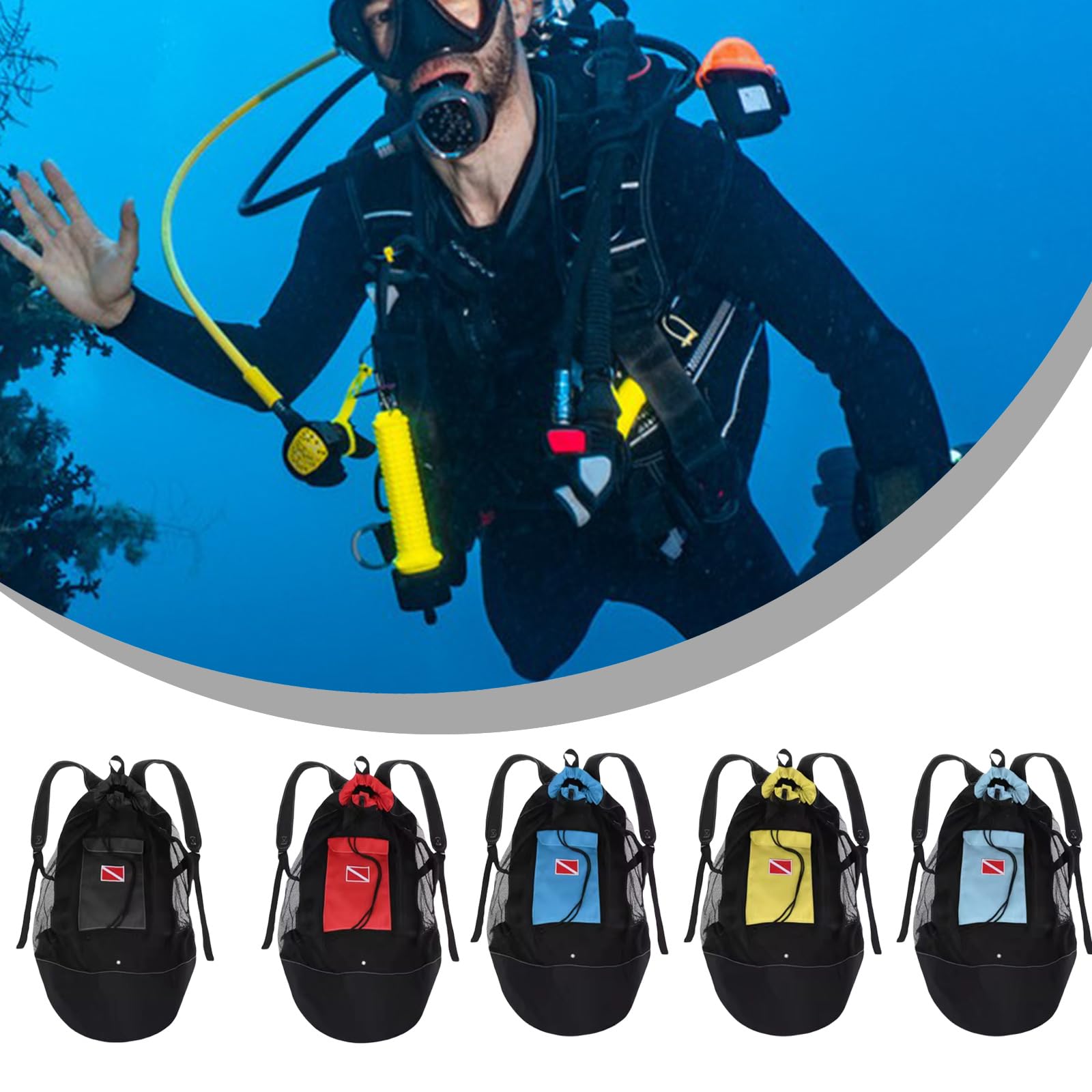 Sacs de plongée, sac de plongée de grande capacité de 80 L, sac à dos avec cordon de serrage, sac de plongée avec bandoulière